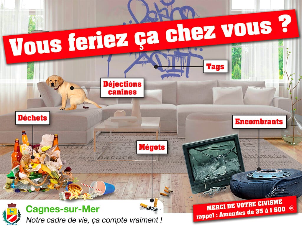 Affiche incivilités Cagnes